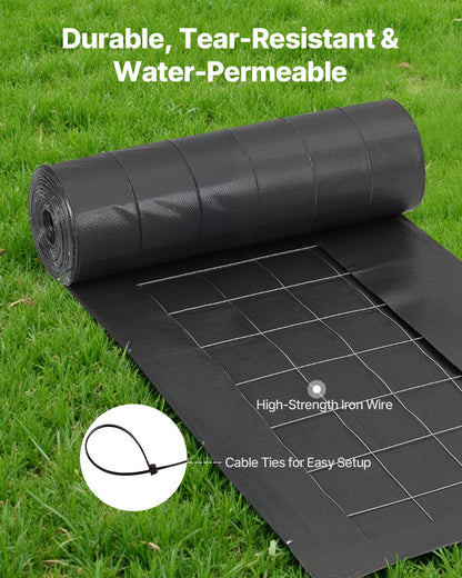 Silt Fence Fabric Roll, 2 x 100 ft Backed Wire Silt Fence, Erosion Control Fencing for Sediment Retention, Industrial Grade Temporary Tough Polypropylene Fabric for Construction Job Sites