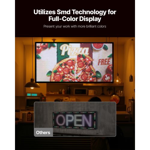 27x14 Zoll programmierbares LED-Schild, digitale Rollanzeigetafel, P5, Vollfarbe | EU