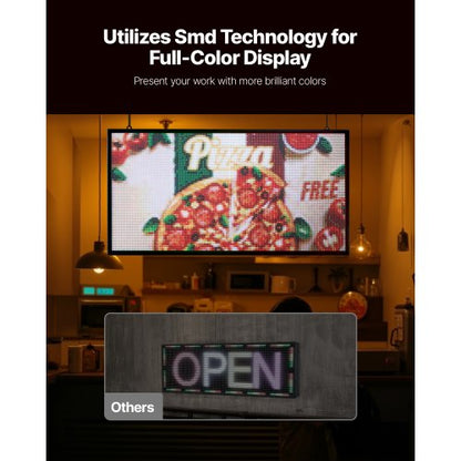 27x14 Zoll programmierbares LED-Schild, digitale Rollanzeigetafel, P5, Vollfarbe | EU