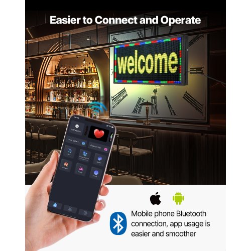 27x14 Zoll programmierbares LED-Schild, digitale Rollanzeigetafel, P5, Vollfarbe | EU