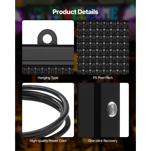 27x14 Zoll programmierbares LED-Schild, digitale Rollanzeigetafel, P5, Vollfarbe | EU