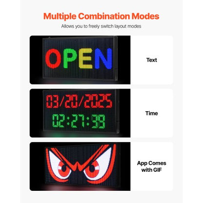 27x14 Zoll programmierbares LED-Schild, digitale Rollanzeigetafel, P5, Vollfarbe | EU