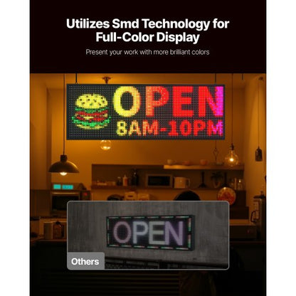 40x14 inch Programmable LED Sign Scrolling Display Board P10 Full Color | EU