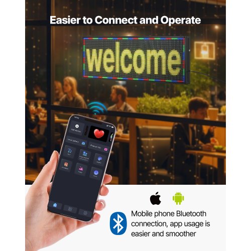 40x14 inch Programmable LED Sign Scrolling Display Board P10 Full Color | EU