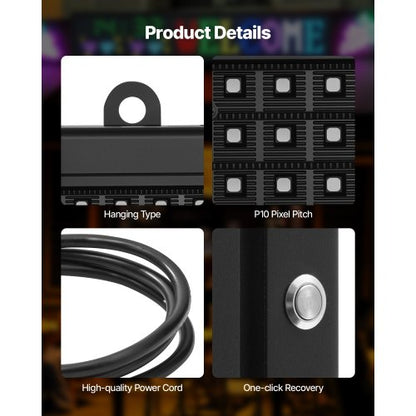 40x14 inch Programmable LED Sign Scrolling Display Board P10 Full Color | EU