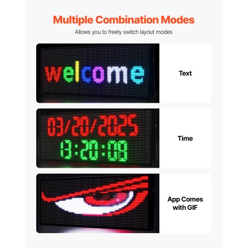 40x14 inch Programmable LED Sign Scrolling Display Board P10 Full Color | EU