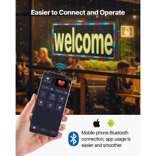 40x18 Zoll programmierbares LED-Schild, digitale Rollanzeigetafel, P6, Vollfarbe | EU