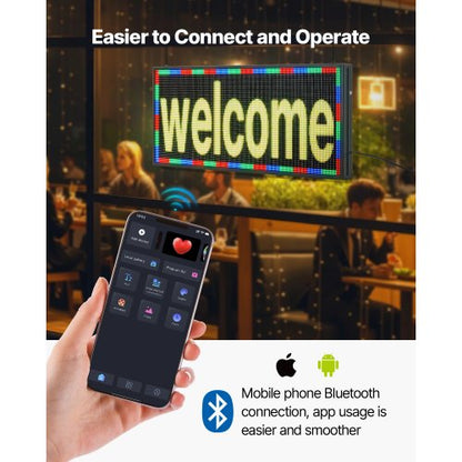 40x18 Zoll programmierbares LED-Schild, digitale Rollanzeigetafel, P6, Vollfarbe | EU