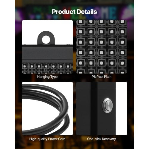 40x18 Zoll programmierbares LED-Schild, digitale Rollanzeigetafel, P6, Vollfarbe | EU