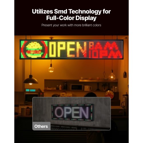 40x8 Zoll programmierbares LED-Schild, digitale Rollanzeigetafel, P10, Vollfarbe | EU