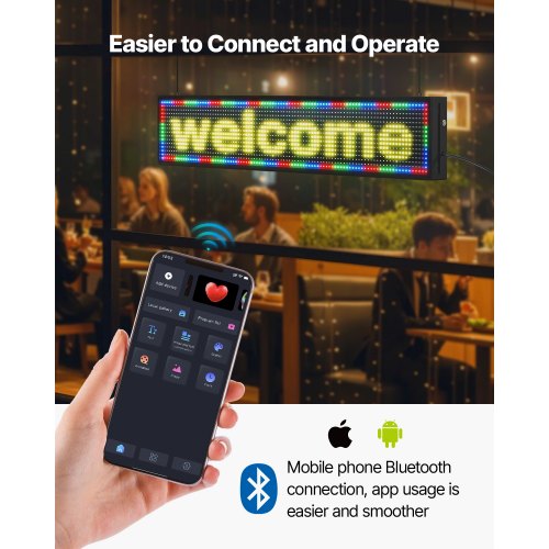 40x8 Zoll programmierbares LED-Schild, digitale Rollanzeigetafel, P10, Vollfarbe | EU