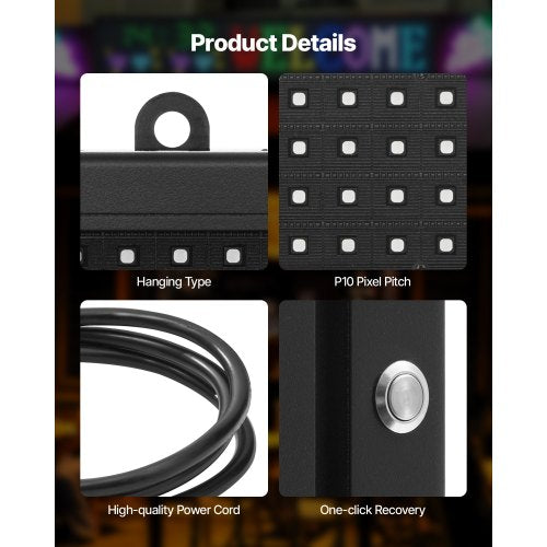 40x8 Zoll programmierbares LED-Schild, digitale Rollanzeigetafel, P10, Vollfarbe | EU