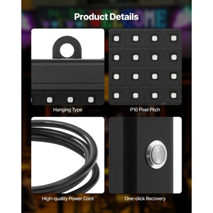 40x8 Zoll programmierbares LED-Schild, digitale Rollanzeigetafel, P10, Vollfarbe | EU