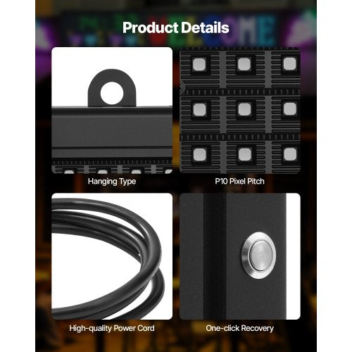 52x8 tum Programmerbar LED-skylt Digital rullande displaykort P10 Fullfärg |  EU