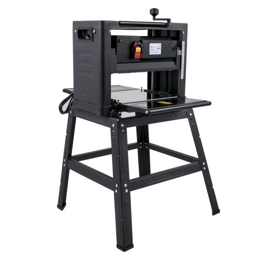 Thickness Planer 12.5 inch Wood Planer Foldable 1500W Thickness Planer Woodworking 315\"/min Feed Rate Double Cutter Benchtop Thickness Planer with Dust Exhaust Interface Stand for Woodworking