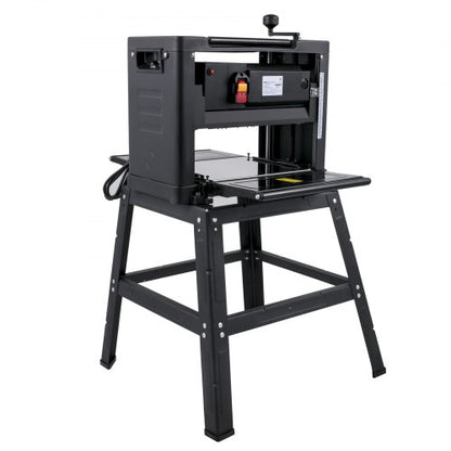 Thickness Planer 12.5 inch Wood Planer Foldable 1500W Thickness Planer Woodworking 315\"/min Feed Rate Double Cutter Benchtop Thickness Planer with Dust Exhaust Interface Stand for Woodworking
