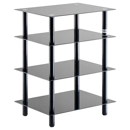 4-Tier AV Media Stand Reinforced Tempered Glass Audio/Video Stand Shelf