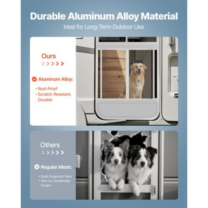 RV-dörrskydd 660,4 x 609,6 mm Dörrgaller Husdjursskydd Vit |  EU