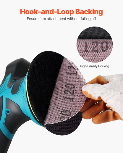 5-inch Mesh Abrasive Sanding Discs, 50PCS 120 Grit Anti-Clogging Ceramic Sandpapers Dust Free, Hook-and-Loop Sanding Discs for Metal Wood Plaster Sanding, Car Body Repair, Paint Removal