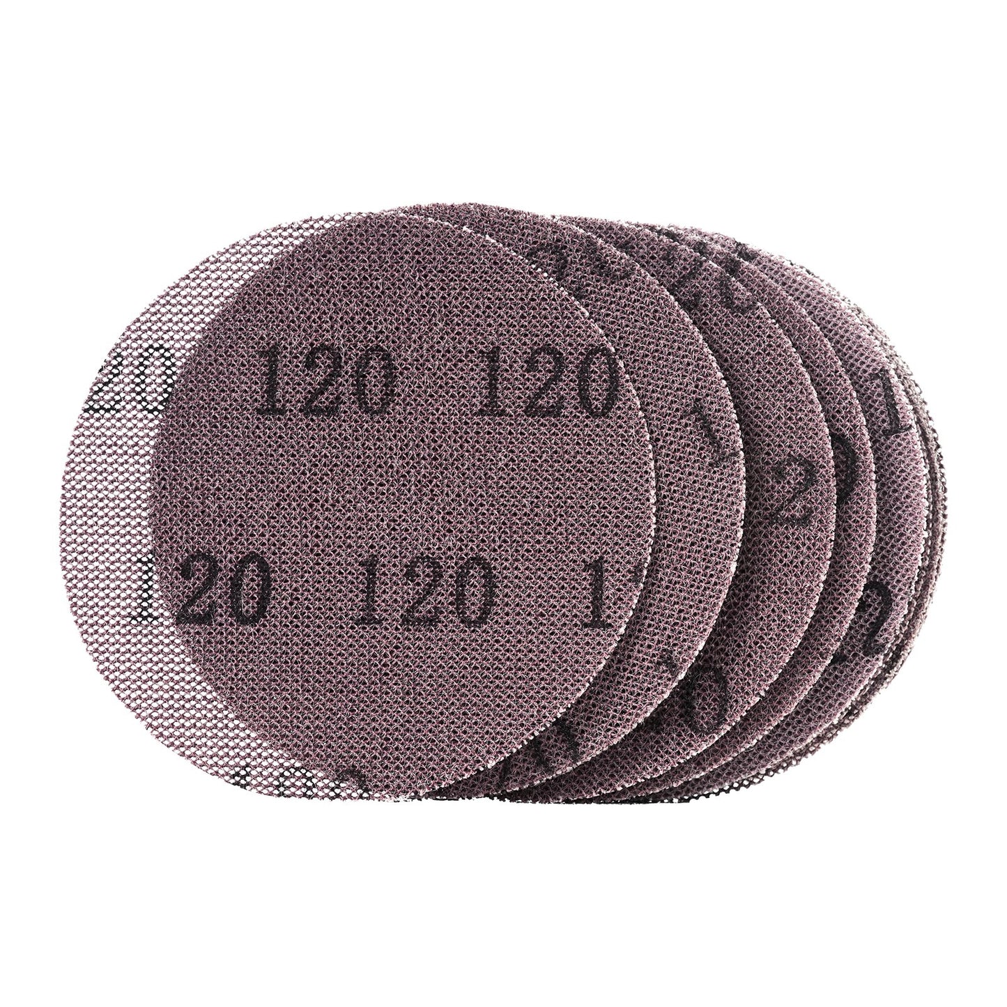 5-inch Mesh Abrasive Sanding Discs, 50PCS 120 Grit Anti-Clogging Ceramic Sandpapers Dust Free, Hook-and-Loop Sanding Discs for Metal Wood Plaster Sanding, Car Body Repair, Paint Removal