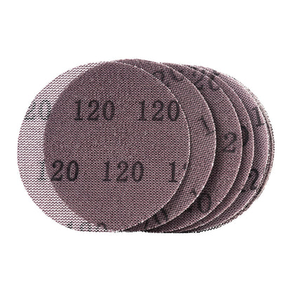 5-inch Mesh Abrasive Sanding Discs, 50PCS 120 Grit Anti-Clogging Ceramic Sandpapers Dust Free, Hook-and-Loop Sanding Discs for Metal Wood Plaster Sanding, Car Body Repair, Paint Removal