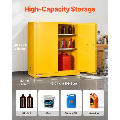 29Gal Flammable Storage Cabinet with Adjustable Shelf for Flammable Liquids | EU
