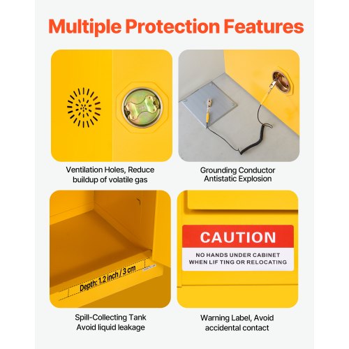 23-Gallonen-Lagerschrank für brennbare Flüssigkeiten mit verstellbarem Regal | EU