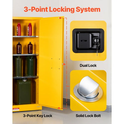 23-Gallonen-Lagerschrank für brennbare Flüssigkeiten mit verstellbarem Regal | EU