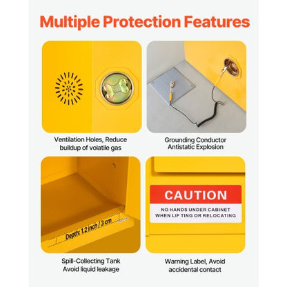 13-Gallonen-Lagerschrank für brennbare Flüssigkeiten mit verstellbarem Regal | EU