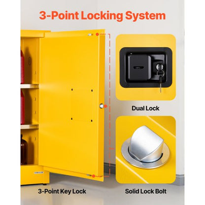 13-Gallonen-Lagerschrank für brennbare Flüssigkeiten mit verstellbarem Regal | EU