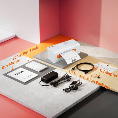 Termisk etikettskrivare, 4x6 etikettskrivare, termisk etikettmaskin med automatisk etikettigenkänning, stöd för Windows/MacOS/Linux, kompatibel med Amazon, eBay, Etsy, UPS, etc