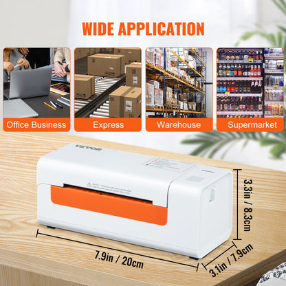 Termisk etikettskrivare, 4x6 etikettskrivare, termisk etikettmaskin med automatisk etikettigenkänning, stöd för Windows/MacOS/Linux, kompatibel med Amazon, eBay, Etsy, UPS, etc