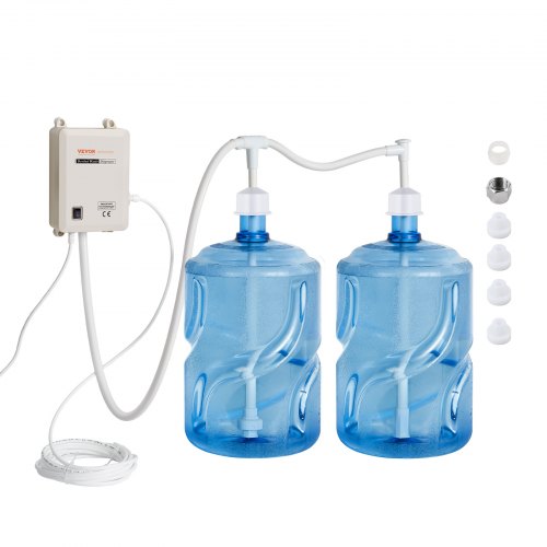 Bottled Water Dispenser Pump System, 2x5 Gallon Dispensing System, Automatic Electric Water Dispenser, Double-Pipe Water Jug Pump, Compatible Use with Coffee/Tea Machine, Refrigerator, Ice Maker