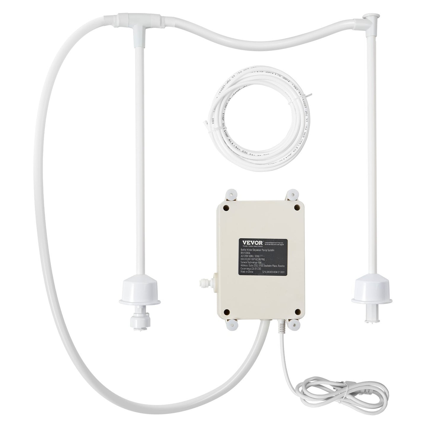 Bottled Water Dispenser Pump System, 2x5 Gallon Dispensing System, Automatic Electric Water Dispenser, Double-Pipe Water Jug Pump, Compatible Use with Coffee/Tea Machine, Refrigerator, Ice Maker