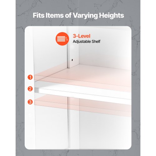 Badrumsskåp i trä med justerbar hylla, 2 dörrar, vit |  EU