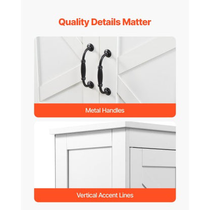 Wooden bathroom cabinet, storage organizer, adjustable shelf, white | EU