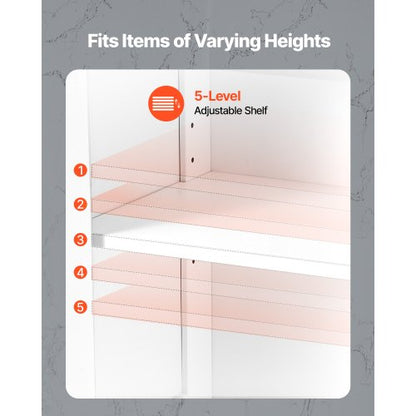 Wooden bathroom cabinet, storage, 3 levels with adjustable shelf, white | EU