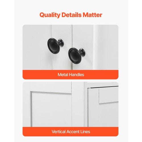 Wooden bathroom cabinet, storage, 3 levels with adjustable shelf, white | EU