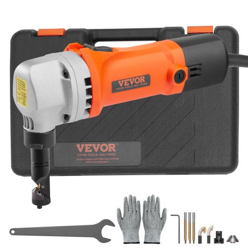 Sheet Metal Nibbler, 550W Powerful 2200 RPM High Speed, 360 Degree Rotation Electric Nibbler Metal Cutter, Straight Curve and Circle Cutting for Stainless Steel, Aluminum, Plastic, Wood Board
