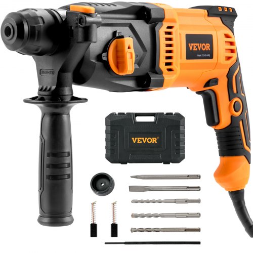 1 Inch SDS-Plus Rotary Hammer Drill, 8 Amp Corded Drills, Heavy Duty Chipping Hammers with Safety Clutch, Electric Demolition Hammers, Taladro Rotomartillo, Power Tool For Concrete