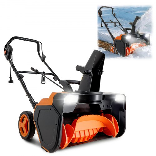 Electric Snow Blower, 23 inch 15A Corded Snow Thrower with Dual LED Headlights & 180° Rotating Chute, 25FT Throwing Distance, 12" Depth Clearing, Walk-Behind Snowblower for Driveway Sidewalk