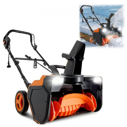 Electric Snow Blower, 23 inch 15A Corded Snow Thrower with Dual LED Headlights & 180° Rotating Chute, 25FT Throwing Distance, 12" Depth Clearing, Walk-Behind Snowblower for Driveway Sidewalk