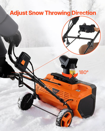 Electric Snow Blower, 23 inch 15A Corded Snow Thrower with Dual LED Headlights & 180° Rotating Chute, 25FT Throwing Distance, 12" Depth Clearing, Walk-Behind Snowblower for Driveway Sidewalk