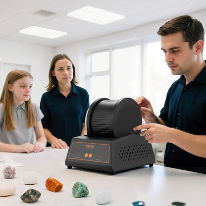 Rock Tumbler Kit, 4lbs Rock Polishing Kit, 4 Speed Settings 9-Day Polishing Timer Stone Polishing Kit, Belt-Free Rock Polisher with Adapter & Overload Protection, Rock Polisher for Adults Kids