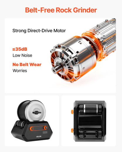 Rock Tumbler Kit, 3 lbs Rock Polishing Kit, 4 Speed Settings 9-Day Polishing Timer Stone Polishing Kit, Rock Polisher with Rough Gemstones and Polishing Grits, Rock Polisher for Adults Kids