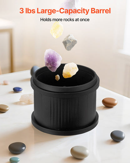 Rock Tumbler Kit, 3 lbs Rock Polishing Kit, 4 Speed Settings 9-Day Polishing Timer Stone Polishing Kit, Rock Polisher with Rough Gemstones and Polishing Grits, Rock Polisher for Adults Kids