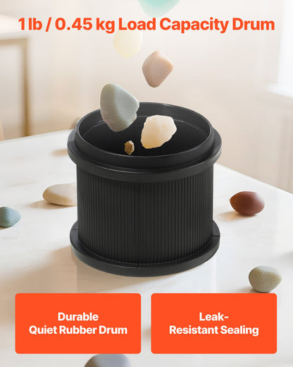 Rock Tumbler, 1 lb Rock Polishing Machine, Rocks Tumbling Kit with 4-Speed Adjustment, 1–9 Day Timer, Direct Drive Motor Rocks Polishing Kit for Rose Quartz, Amethyst, Quiet Operation