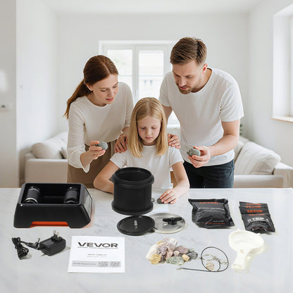 Rock Tumbler, 1 lb Rock Polishing Machine, Rocks Tumbling Kit with 4-Speed Adjustment, 1–9 Day Timer, Direct Drive Motor Rocks Polishing Kit for Rose Quartz, Amethyst, Quiet Operation