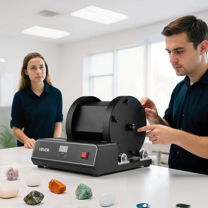 Rock Tumbler Kit, 17 lbs Rock Polishing Kit, 2-Speed Stone Polishing Kit with 240-Hour Polishing Timer, Rock Polisher with Belt-Driven Brushless Motor, Rock Polisher for Adults and Kids