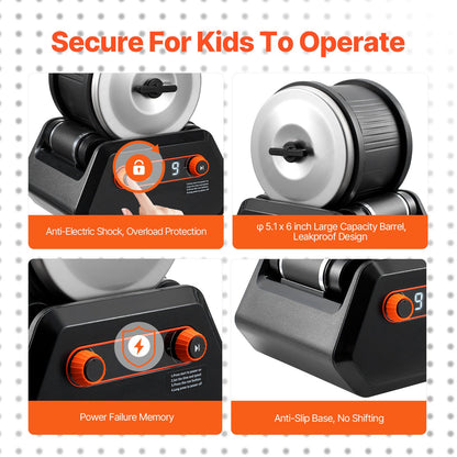 Steinpolierset, 1,8 kg, Steinpolierer, 9 Geschwindigkeiten, 9 Tage Timer mit Körnung